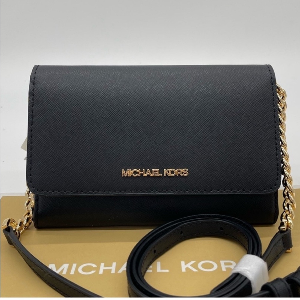 Michael Kors Black and Gold Phone Crossbody Bag - Picture 13 of 13